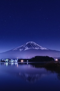 Lake Kawaguchi At Night (240x400) Resolution Wallpaper
