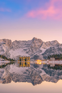 Lake Misurina Italy (320x568) Resolution Wallpaper