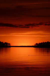Lake Murray Orange Sky Dramtic Sunset Silhouette (1125x2436) Resolution Wallpaper