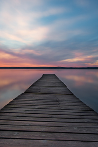 Lake Pier Evening Sunset 5k (1080x1920) Resolution Wallpaper