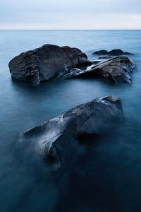 Lake Superior Rocks 5k (320x568) Resolution Wallpaper