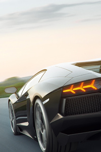 Lamborghini 8k Rear (640x1136) Resolution Wallpaper