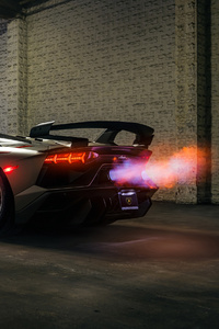 720x1280 Lamborghini Aventador SVJ Back Fire