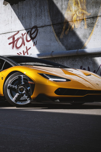 Lamborghini Centenario Yellow Cgi 4k (720x1280) Resolution Wallpaper