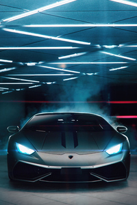 Lamborghini Glowing Lights 4k (640x1136) Resolution Wallpaper
