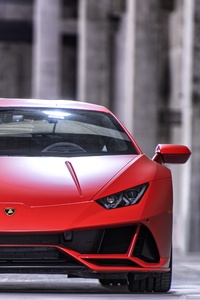 Lamborghini Huracan Evo Red Front 4k (1080x1920) Resolution Wallpaper