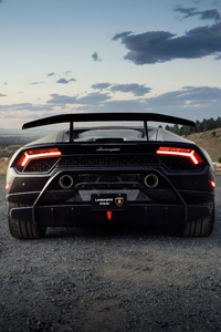 Lamborghini Huracan Performante Rear Look (320x568) Resolution Wallpaper