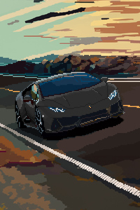 Lamborghini Huracan Pixel Art (320x568) Resolution Wallpaper