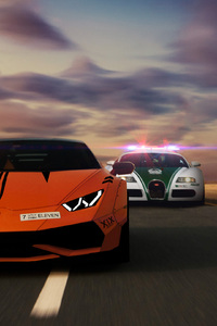 Lamborghini Robber And Bugatti Cop (640x1136) Resolution Wallpaper