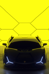 Lamborghini Sian Fluorescent 4k (1125x2436) Resolution Wallpaper