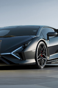 Lamborghini Sian Side View (1280x2120) Resolution Wallpaper