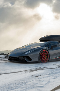 Lamborghini Snow Cgi (1080x2160) Resolution Wallpaper