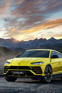 Lamborghini Urus Black And Yellow 4k (1080x2160) Resolution Wallpaper