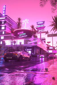 640x960 Lamborghini Victoria In Pink City 4k