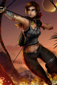 Lara Croft Shadow Of The Tomb Raider Artwork 4k (640x1136) Resolution Wallpaper