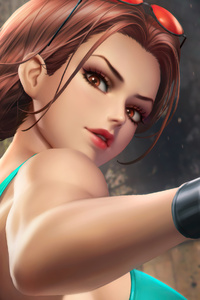 Lara Croft Tomb Raider Art (240x400) Resolution Wallpaper