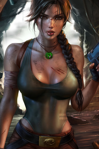 Lara Croft Tomb Raider Fantasy 4k (360x640) Resolution Wallpaper