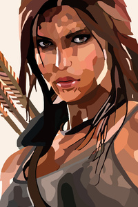 Lara Croft Tomb Raider Vector Art 4k (2160x3840) Resolution Wallpaper