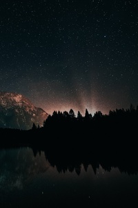 Last Back Light Of Sun Landscape Starry Night (640x1136) Resolution Wallpaper