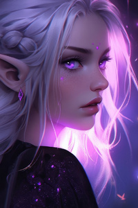 Lavender Whispers Captivating Elf Girl (240x320) Resolution Wallpaper
