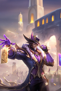 League Of Legends Victorious Twisted Fate (360x640) Resolution Wallpaper