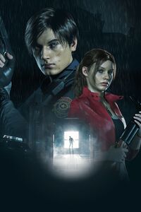 Leon And Claire In Resident Evil 2 (320x568) Resolution Wallpaper