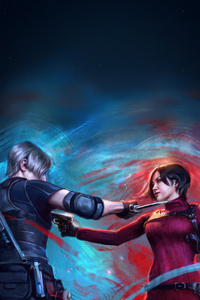 Leon Kennedy And Ada Wong (1080x2400) Resolution Wallpaper