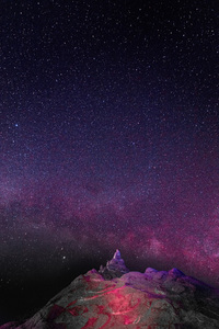 Light Starry Sky Galaxy Evening (320x568) Resolution Wallpaper
