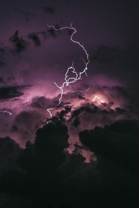 Lightning In Clouds (320x480) Resolution Wallpaper
