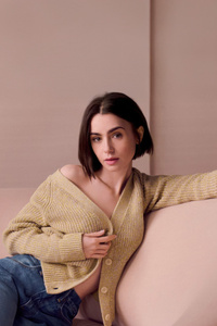 Lily Collins Calvin Klein 2025 (750x1334) Resolution Wallpaper