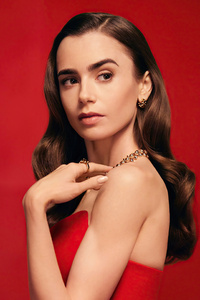 1080x2160 Lily Collins Cartier