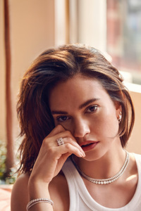 Lily James Only Natural Diamond 2023 4k (1440x2960) Resolution Wallpaper