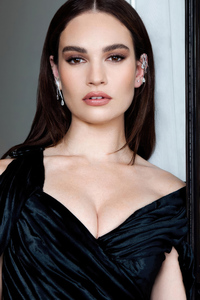 Lily James Pip Bourdillon Photoshoot For Versace 4k (640x1136) Resolution Wallpaper