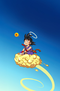 Little Goku Fly Away (640x1136) Resolution Wallpaper