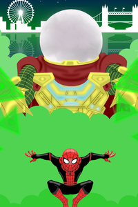 Little Spiderman Background (1440x2960) Resolution Wallpaper