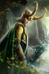Loki Comic Art 4k (1440x2960) Resolution Wallpaper
