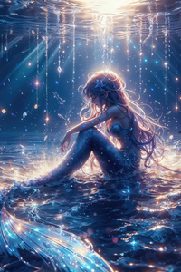 Lonely Mermaid (1280x2120) Resolution Wallpaper