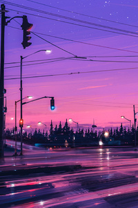 Lonely Street Lights Road (1080x1920) Resolution Wallpaper