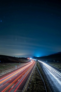 Long Exposure Photo Of A Highway (1125x2436) Resolution Wallpaper