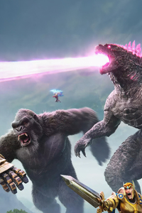 Lords Mobile Ft Godzilla X Kong 4k (1280x2120) Resolution Wallpaper