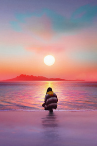 Lost In Sunset Reflections (1440x2960) Resolution Wallpaper