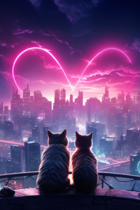 Love In The Neon Shadows (240x320) Resolution Wallpaper