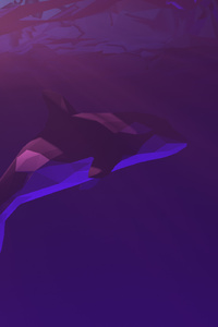 Low Poly Dolphin (2160x3840) Resolution Wallpaper