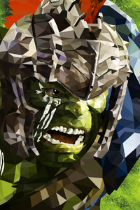 Low Poly Hulk Thor Ragnarok (240x320) Resolution Wallpaper
