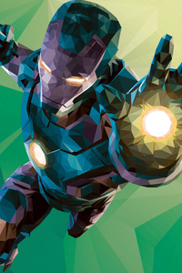 Low Poly Iron Man Graphic Design 4k 2018 (480x854) Resolution Wallpaper