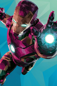 Low Poly Iron Man Graphic Design (1080x2160) Resolution Wallpaper