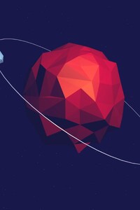 Low Poly Space Art (320x568) Resolution Wallpaper