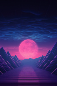 Lunar Majesty Peaks In Digital Serenity (640x1136) Resolution Wallpaper