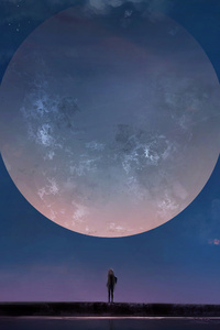 480x854 Lunas Guardian Anime Girl In Moonlight