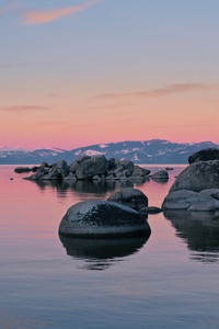 Mac Os Tahoe Beach Dawn (1440x2560) Resolution Wallpaper